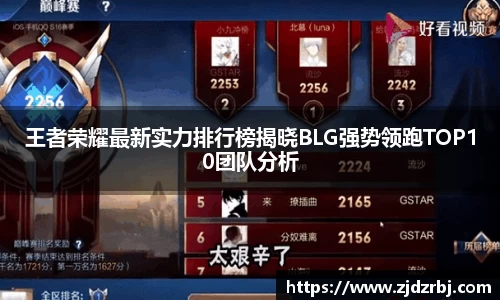 王者荣耀最新实力排行榜揭晓BLG强势领跑TOP10团队分析